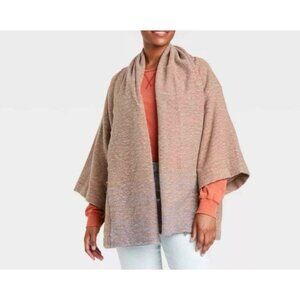 Universal Thread Cardigan Women's OSFM Brown Blanket Shawl Stripes Boho Soft